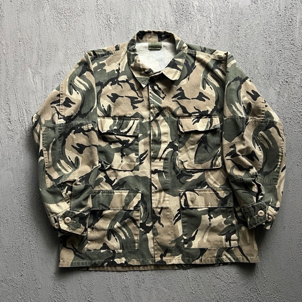 Vintage Tru-Spec DPM Safari Camouflage Jacket Mens Large Green Combat Coat